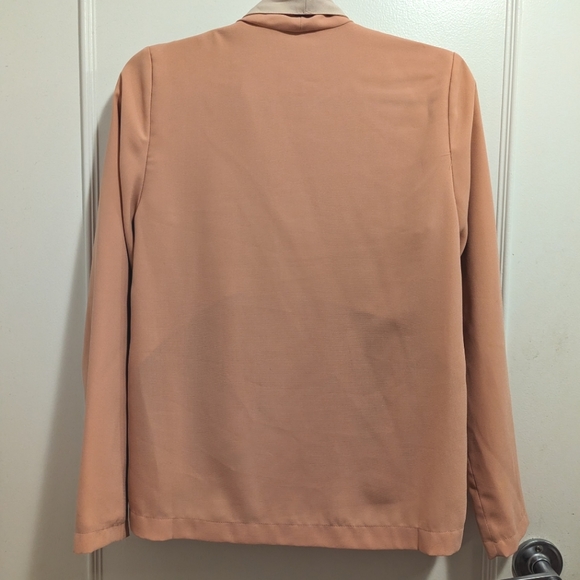 Salmon & Blush Pink Drape Blazer - Picture 2 of 5